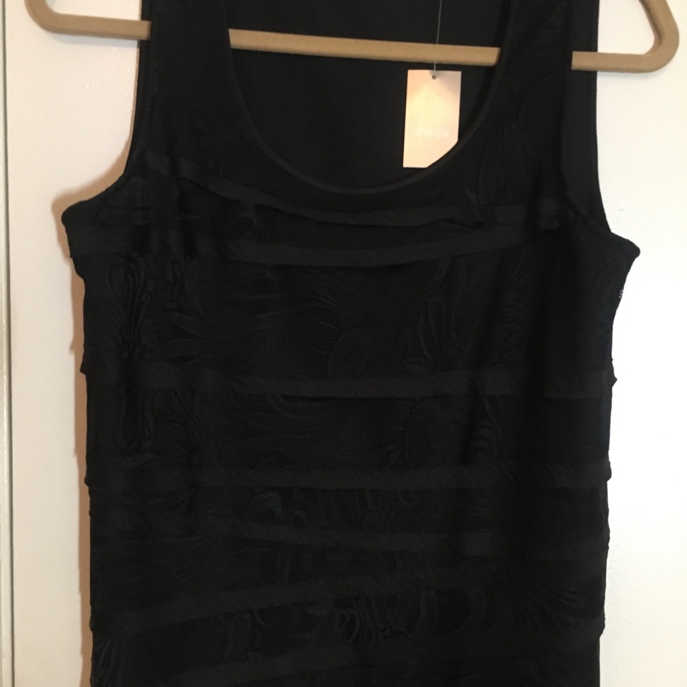 Chico’s Ladies Tank Top...Black Romanced Lace Sz.0